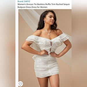 Saeyz Ruffle trip sequin bodycon dress size Medium